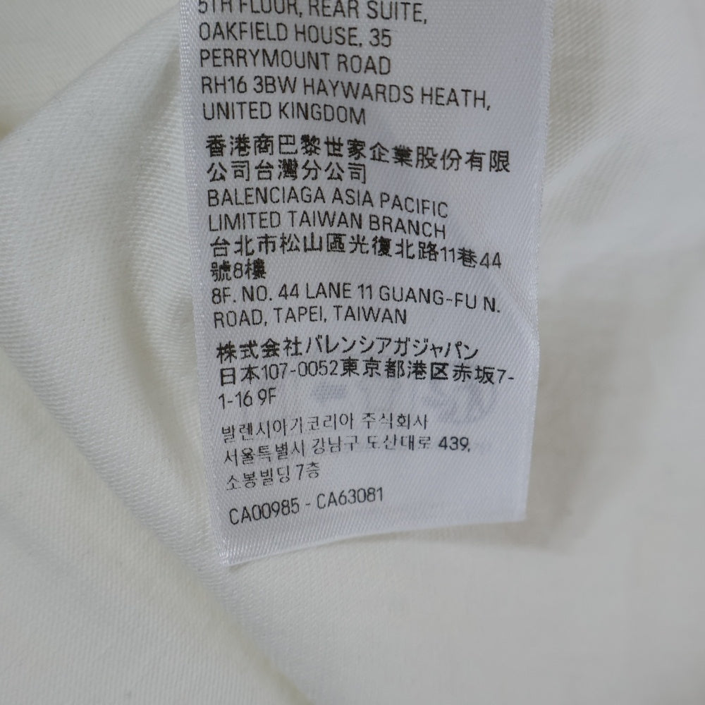 BALENCIAGA(バレンシアガ) 25SS Over Champs-Elysees T-Shirt フロントプリント 半袖Tシャツ カットソー ホワイト 787349 TRVN1