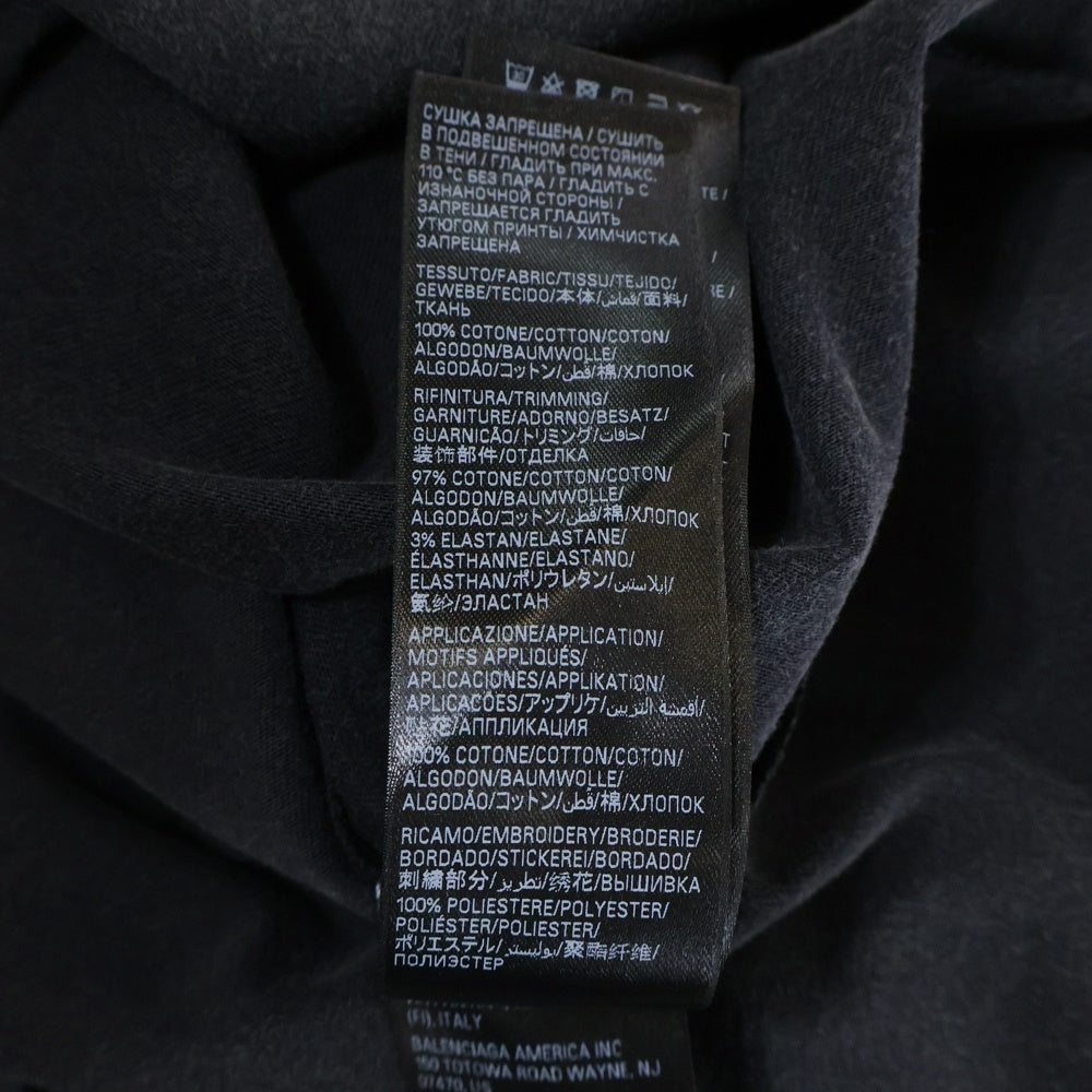 BALENCIAGA(バレンシアガ) パッチ刺繍 半袖Tシャツ カットソー ブラック 787349 TRVN3