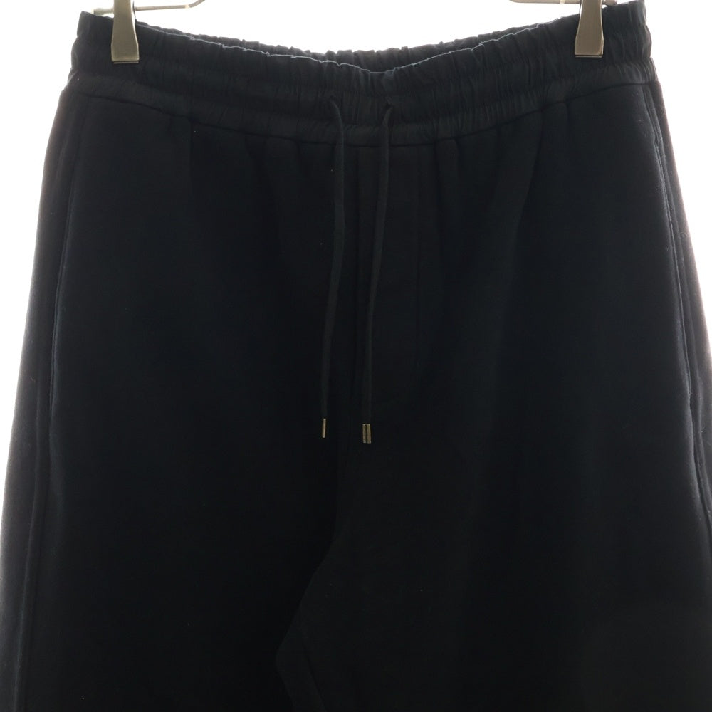 SAINT LAURENT PARIS(サンローランパリ) 23AW レザーパッチ ストレート スウェットパンツ ブラック 752237 Y36SW