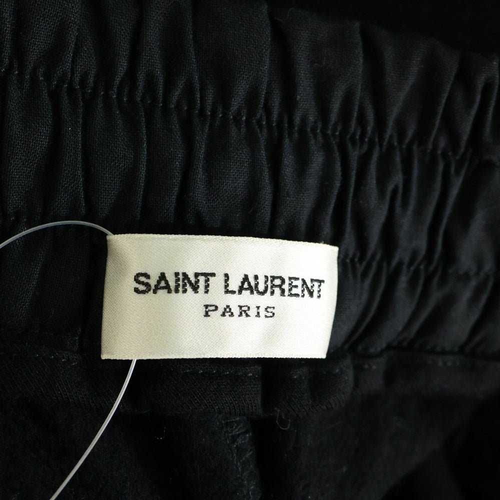 SAINT LAURENT PARIS(サンローランパリ) 23AW レザーパッチ ストレート スウェットパンツ ブラック 752237 Y36SW