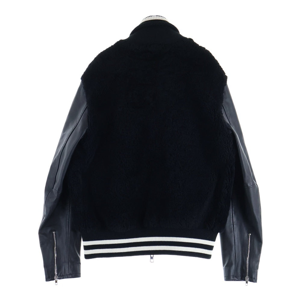 GIVENCHY(ジバンシィ) ボア切り替え ジップアップラムレザージャケット ブラック 17F 0303 448