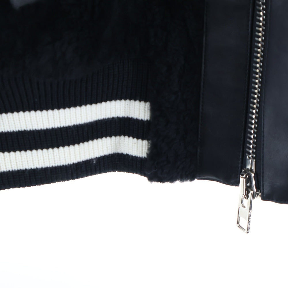 GIVENCHY(ジバンシィ) ボア切り替え ジップアップラムレザージャケット ブラック 17F 0303 448