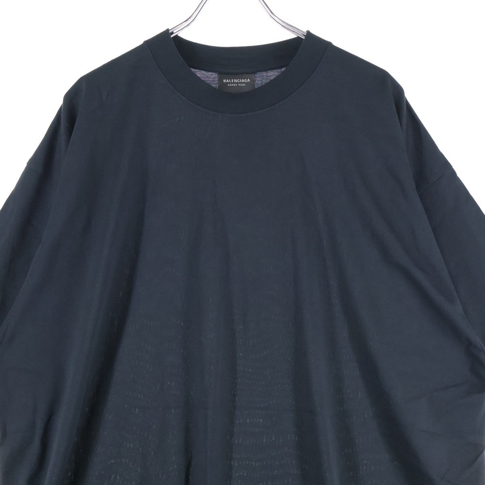 BALENCIAGA(バレンシアガ) ケアラベル バックプリント 半袖Tシャツ ブラック 724514 TNVL9