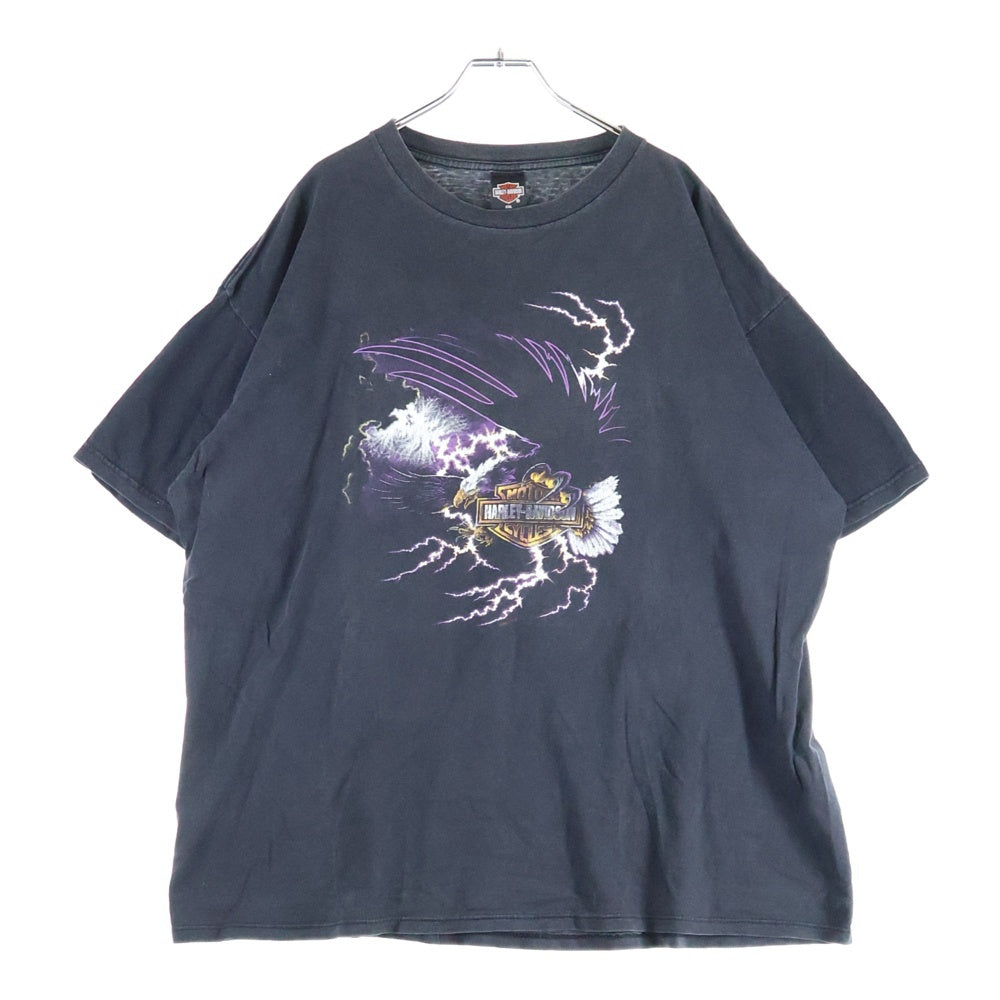 HARLEY DAVIDSON(ハーレーダビッドソン) 00S USA製 グラフィックプリント 半袖Tシャツ カットソー ブラック XXL