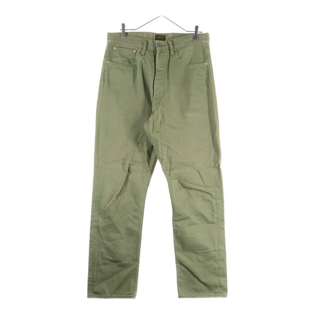 KAPITAL(キャピタル) Smile Embroidery スマイル刺繍 コットンデニムパンツ カーキ K1910LP805
