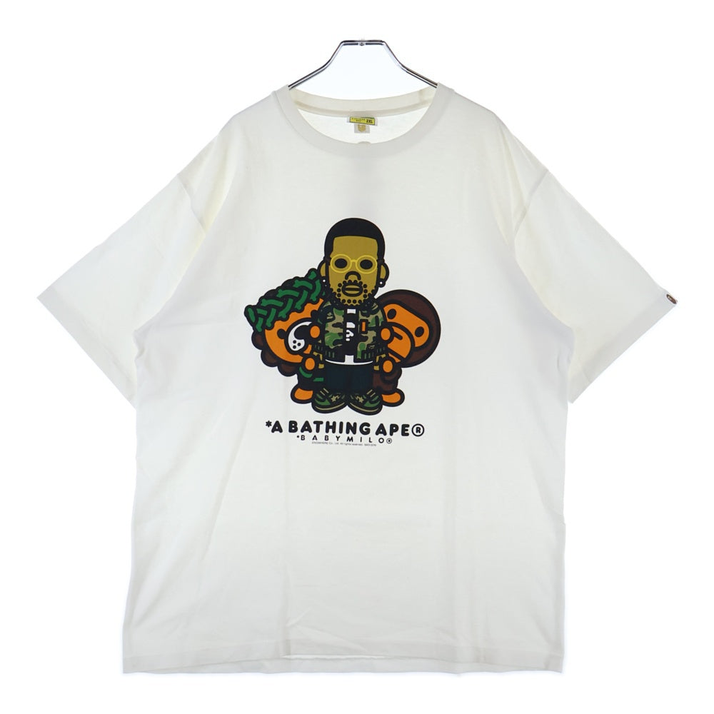 A BATHING APE(アベイシングエイプ) Big Sean Baby Milo プリントデザイン 半袖Tシャツ カットソー ホワイト 2XL