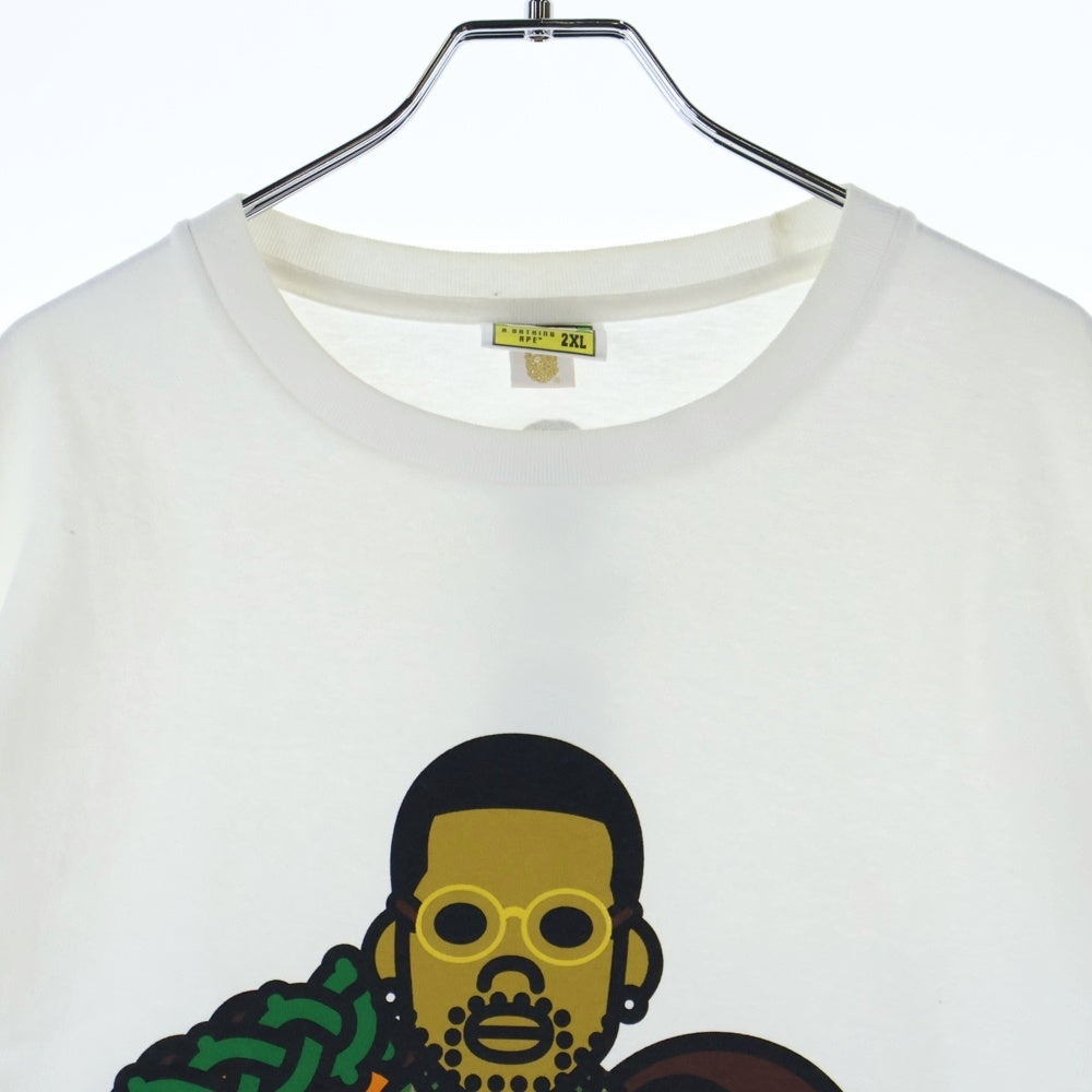 A BATHING APE(アベイシングエイプ) Big Sean Baby Milo プリントデザイン 半袖Tシャツ カットソー ホワイト 2XL