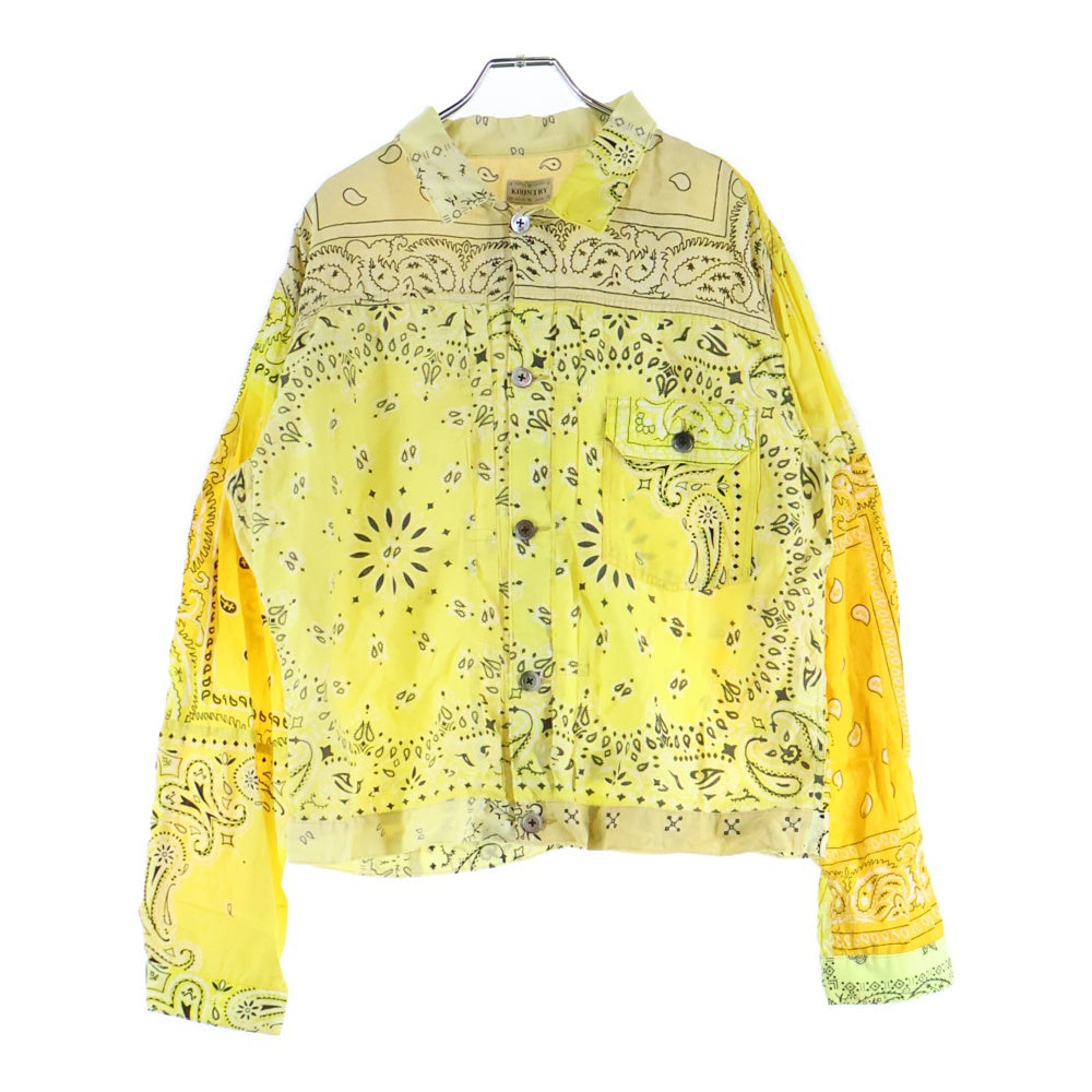 KAPITAL(キャピタル) バンダナ パッチワーク トラッカージャケット イエロー KOR808LJ01