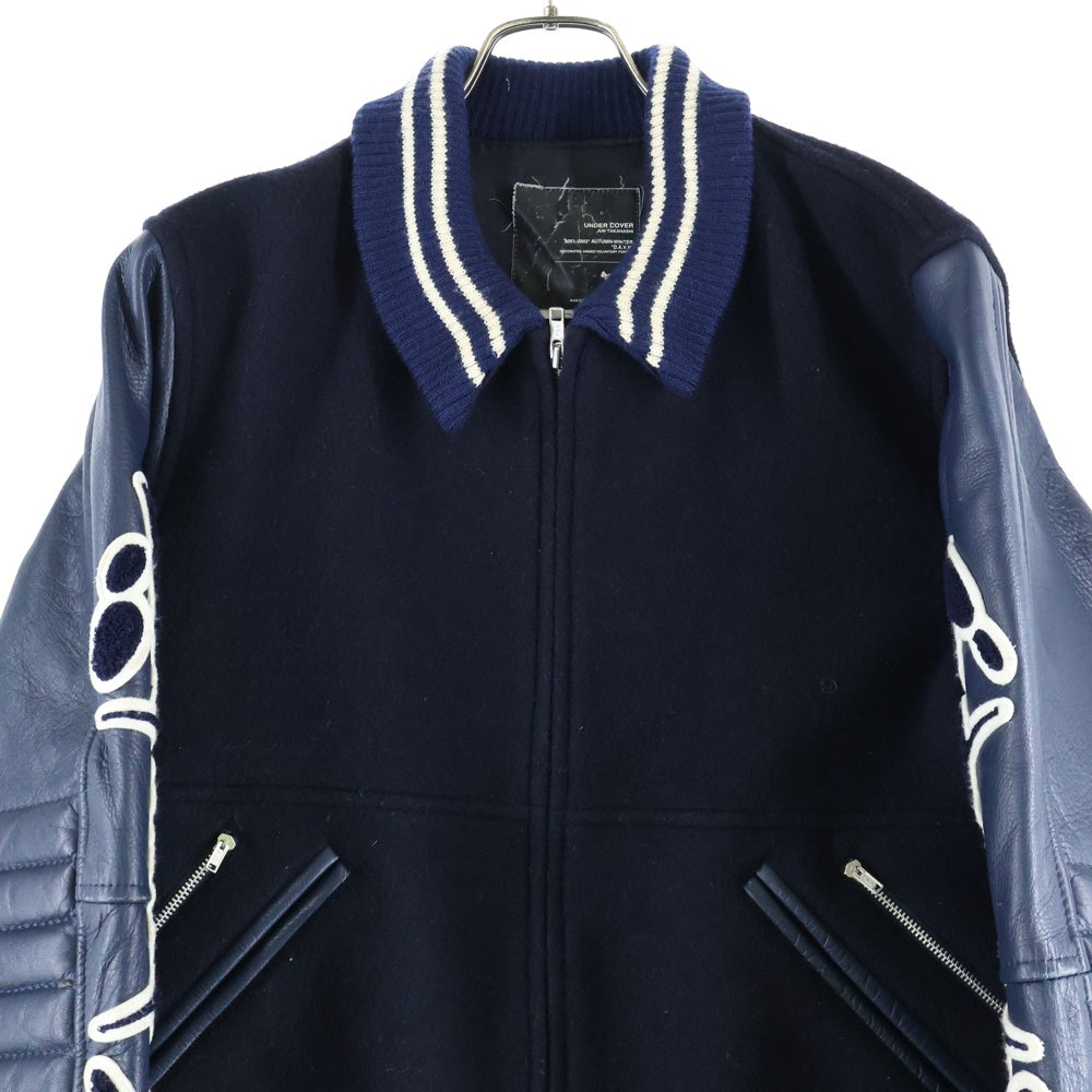 UNDERCOVER(アンダーカバー) 01AW DAVE期 Jacket 袖レザーパッチ スタジャン ブルゾン S322