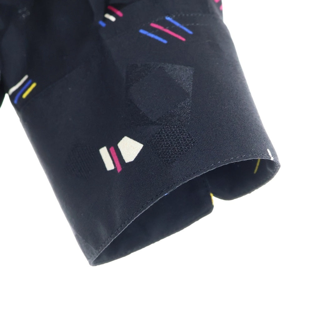 SAINT LAURENT PARIS(サンローランパリ) 21SS 総柄デザイン 比翼 長袖シルクシャツ ブラック 646850 Y2D02