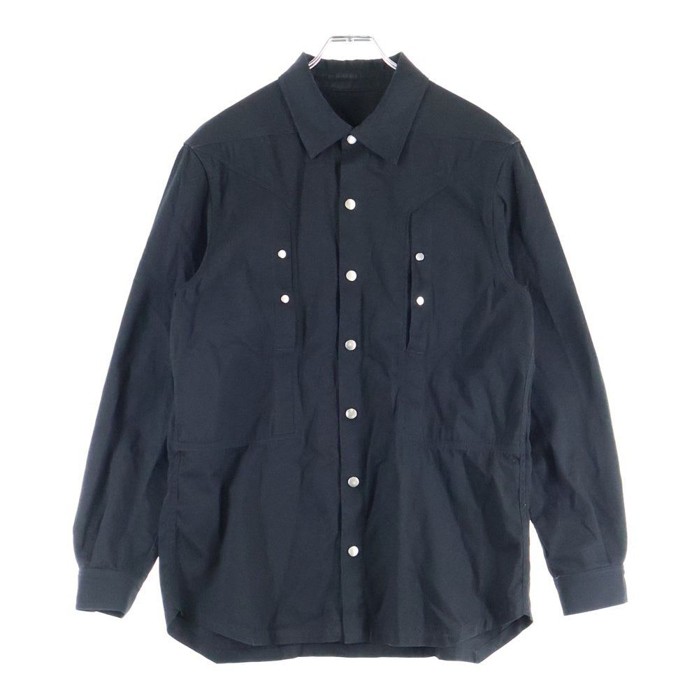 Rick Owens(リックオウエンス) 22SS COTTON TWILL OUTER SHIRT コットンツイルアウターシャツ ブラック RU01B1729-DLX