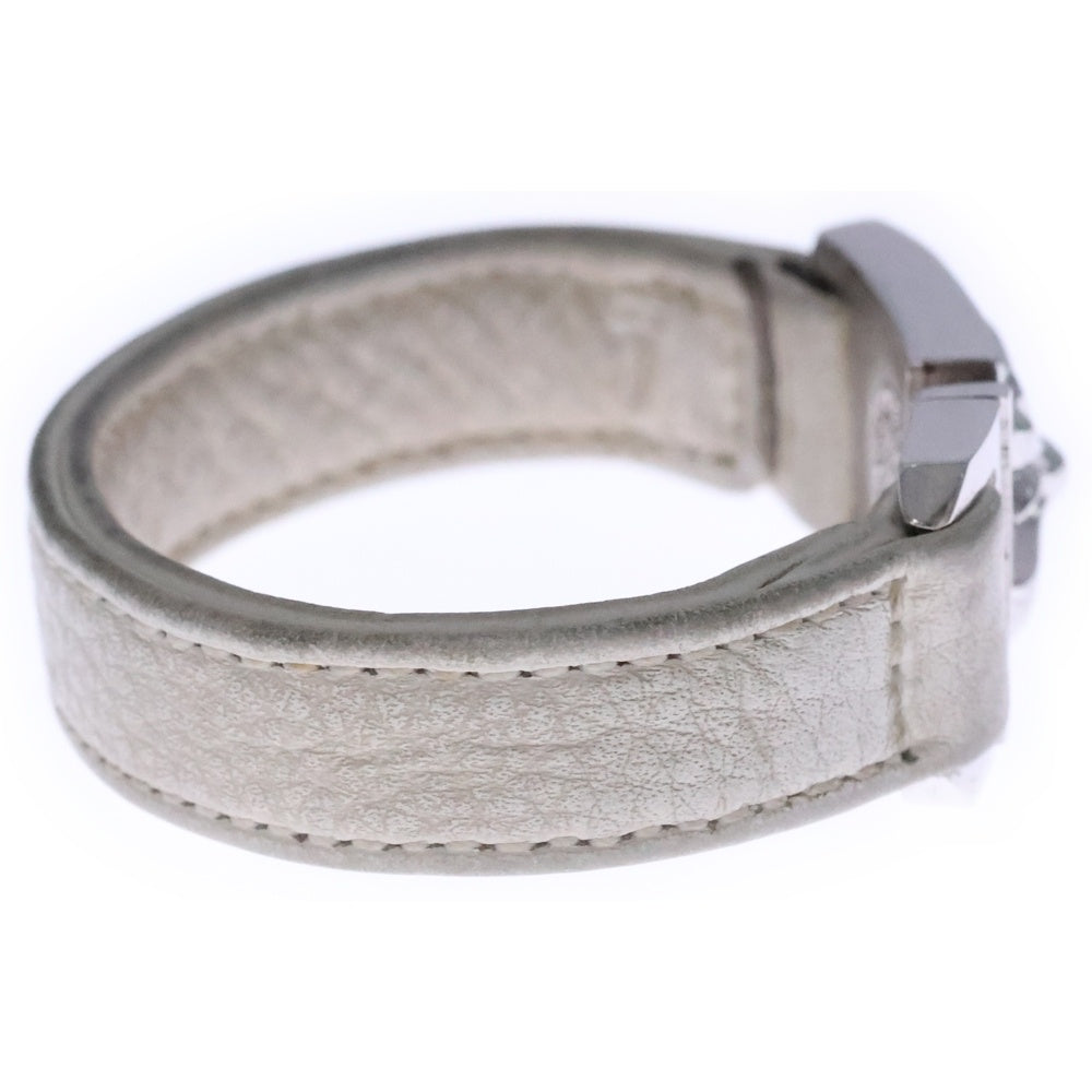 CHROME HEARTS(クロムハーツ) HARNESS CLASP ハーネスクラスプ レザーブレスレット ホワイト/シルバー