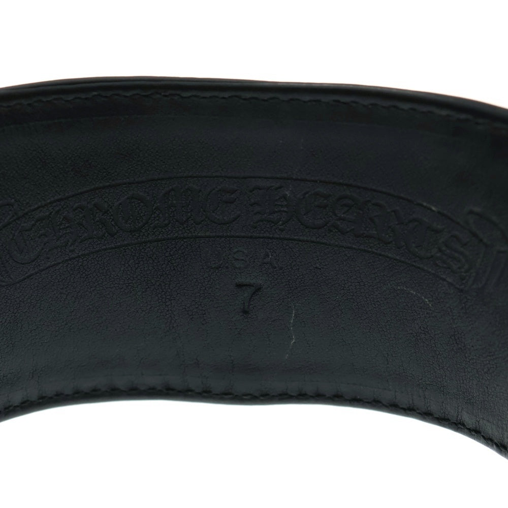 CHROME HEARTS(クロムハーツ) HARNESS CLASP ワイドハーネスクラスプ レザーブレスレット シルバー/ブラック