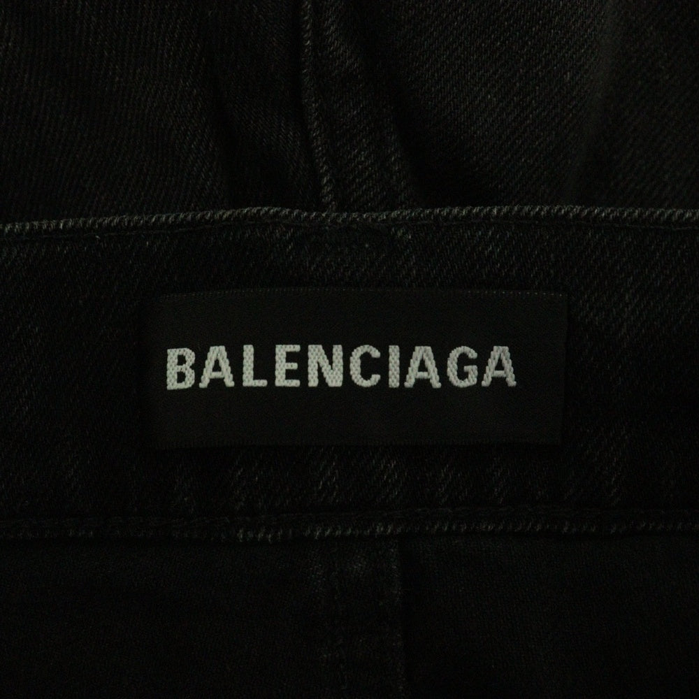 BALENCIAGA(バレンシアガ) ウォッシュド ストレートデニムパンツ ブラック 600382