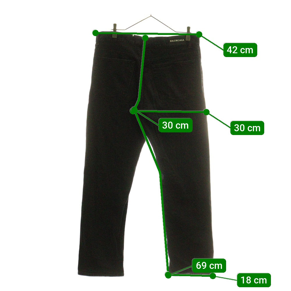 BALENCIAGA(バレンシアガ) ウォッシュド ストレートデニムパンツ ブラック 600382