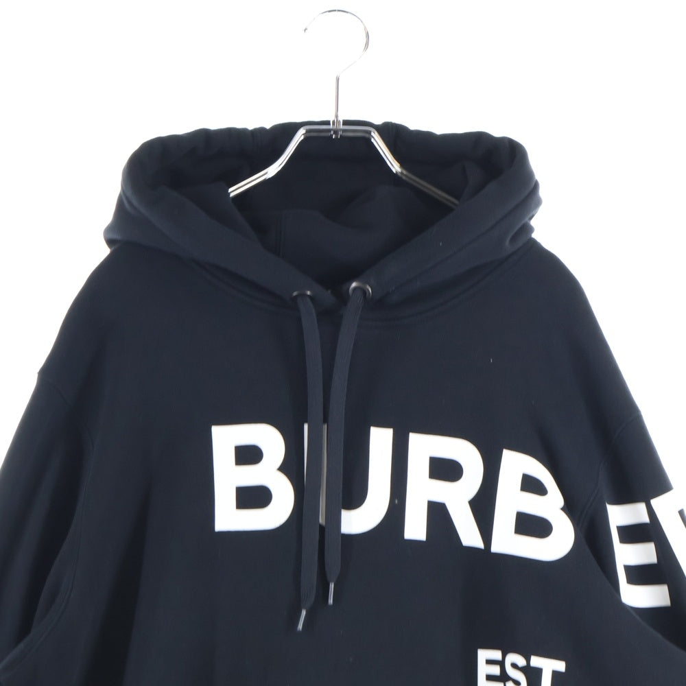 BURBERRY(バーバリー) ホースフェリープリント プルオーバーパーカー フーディー ブラック 8040767