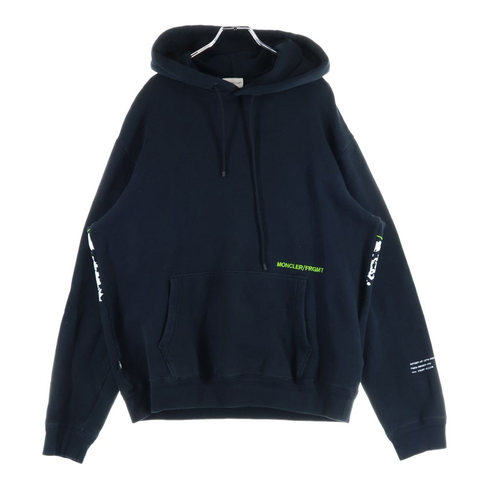 MONCLER(モンクレール) × FRAGMENT フラグメント バックプリント プルオーバーパーカー フーディー ブラック I209U8G00007