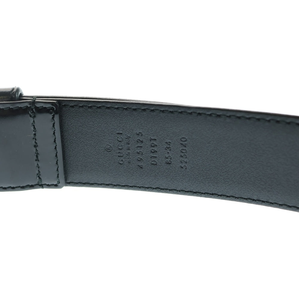 GUCCI(グッチ) シェリーライン ウェブトリム レザーベルト ブラック 495125