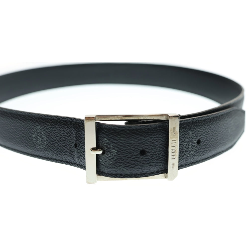 Berluti(ベルルッティ) スクエアバックル シグネチャー レザーベルト ブラック