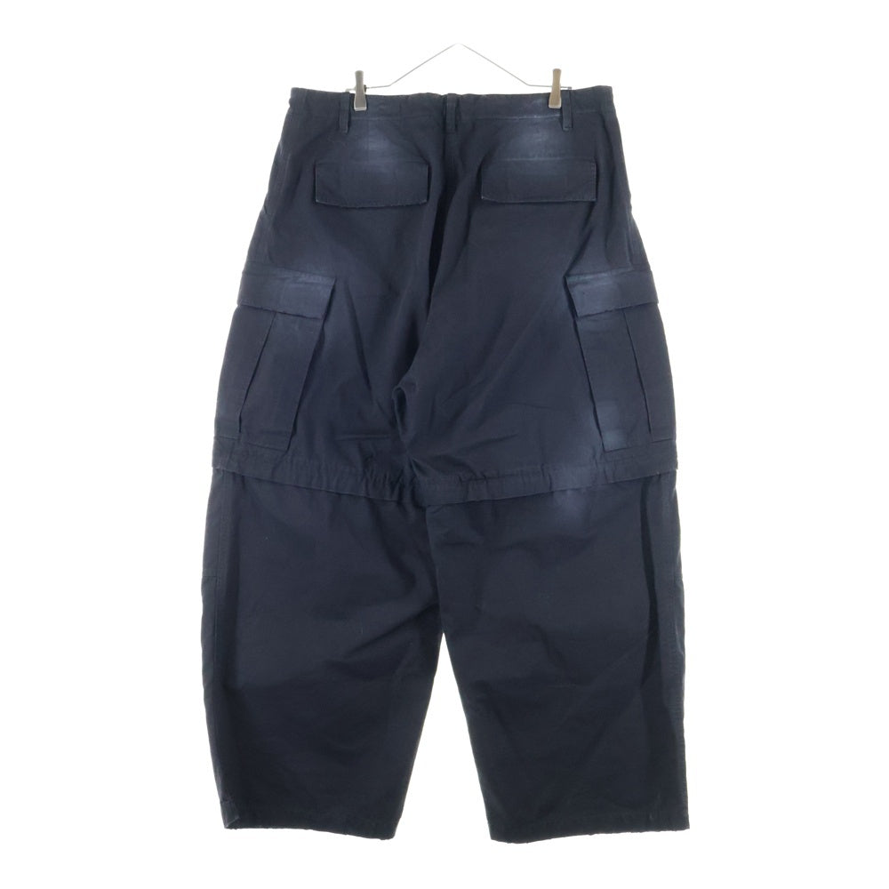 BALENCIAGA(バレンシアガ) 24SS ダメージ加工 ラージカーゴパンツ ワイドパンツ ブラック 790982