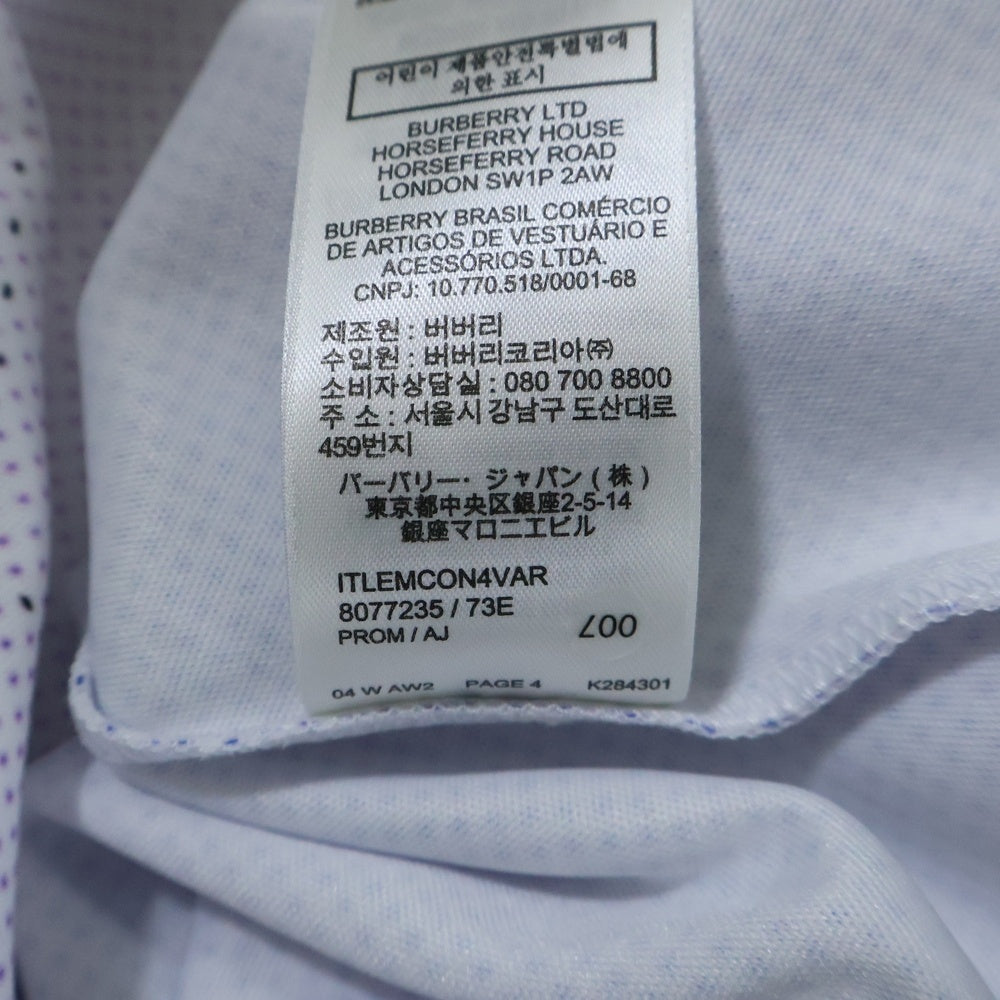 BURBERRY(バーバリー) 23AW ローズプリント 長袖Tシャツ ロンT カットソー ホワイト 8077235