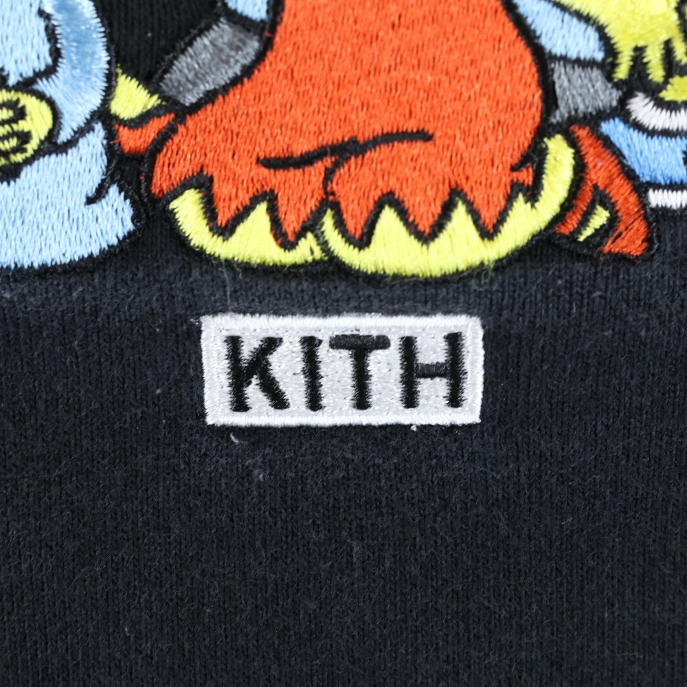 KITH(キス) x The Simpsons Portrait シンプソンズ フロント刺繍 クルーネックトレーナー スウェット ブラック