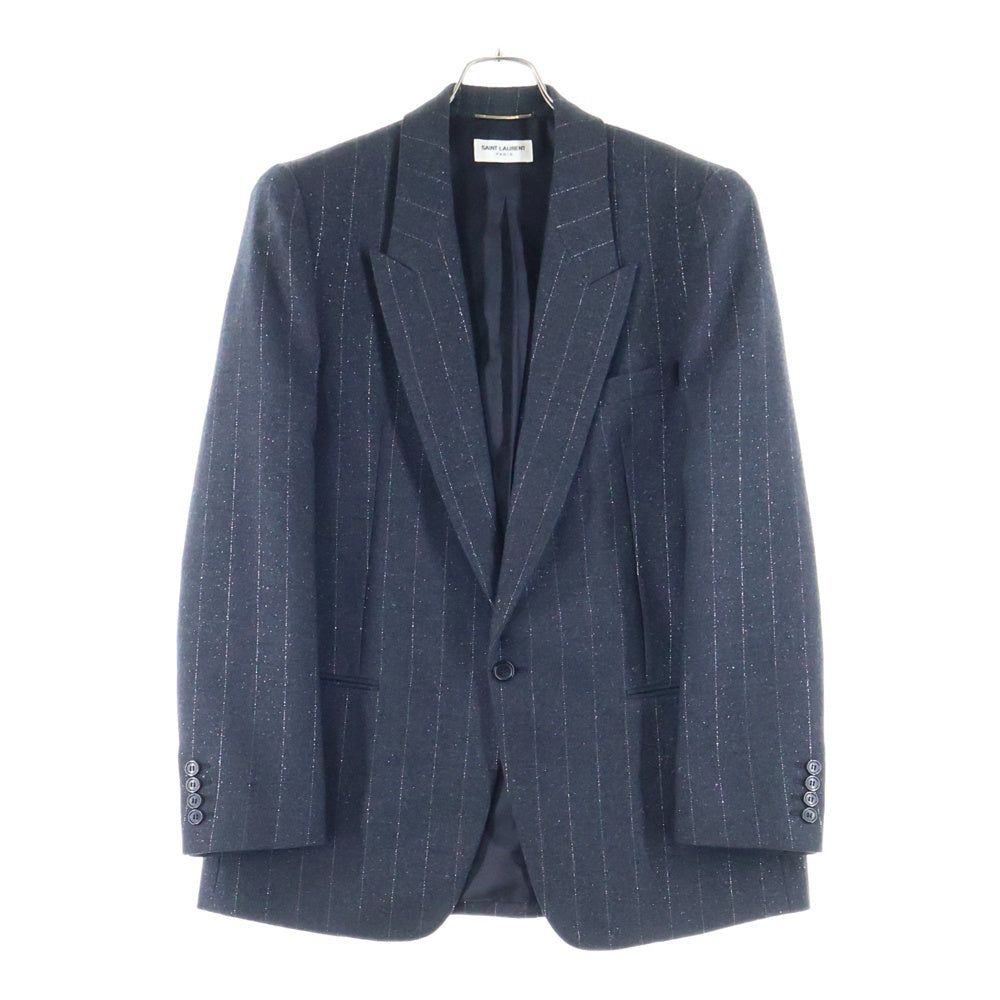 SAINT LAURENT PARIS(サンローランパリ) シングルブレスト ストライプ ウールテーラードジャケット グレー 705935 Y1F10