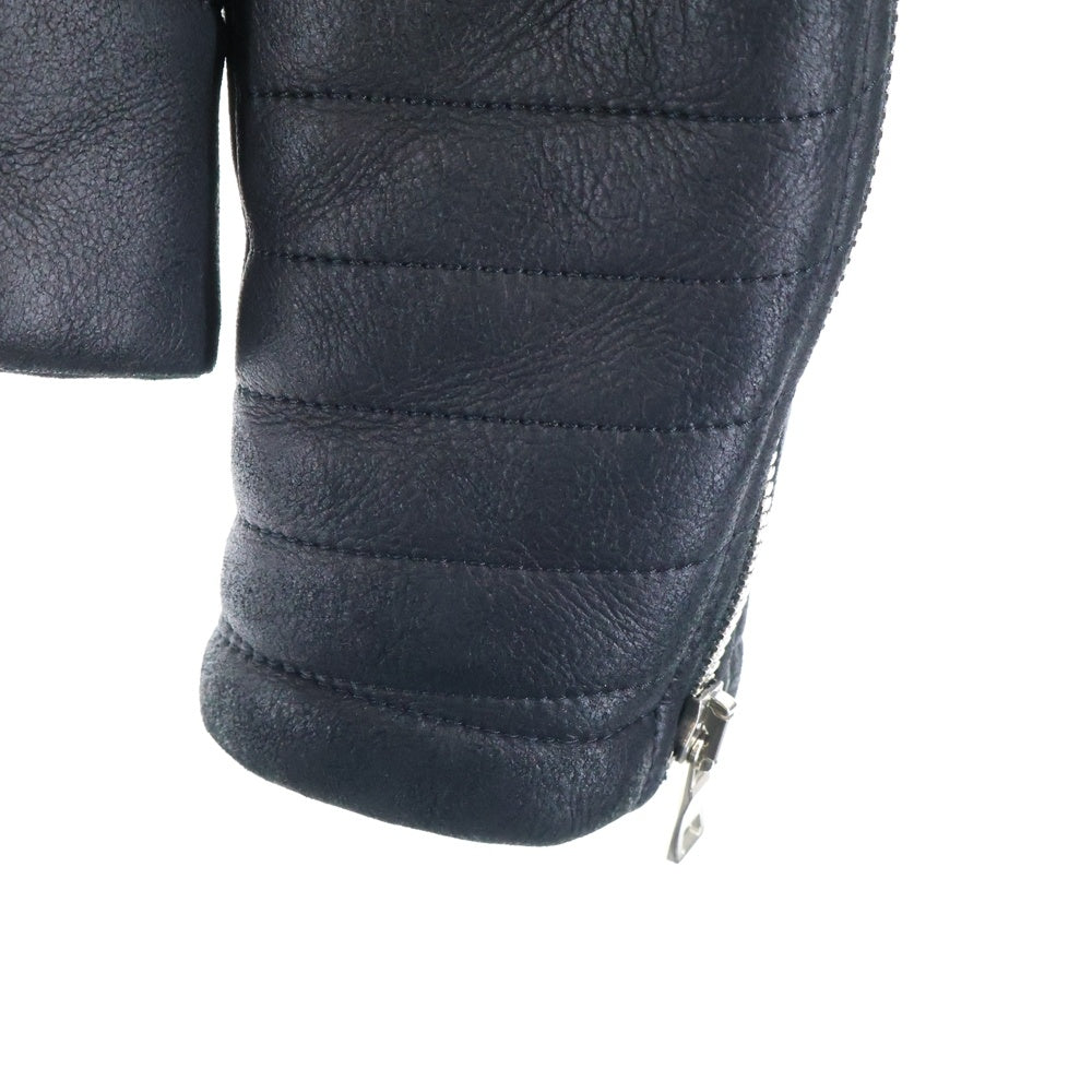 BALMAIN(バルマン) バイカームートン レザージャケット ブラック SH18252Z406