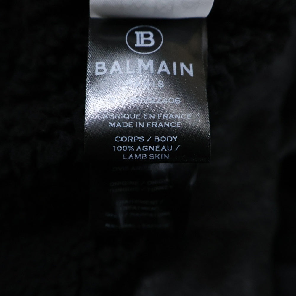 BALMAIN(バルマン) バイカームートン レザージャケット ブラック SH18252Z406