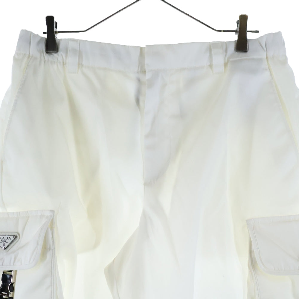 PRADA(プラダ) Re-Nylon トライアングルロゴ バミューダショーツ ハーフパンツ ホワイト SPH156