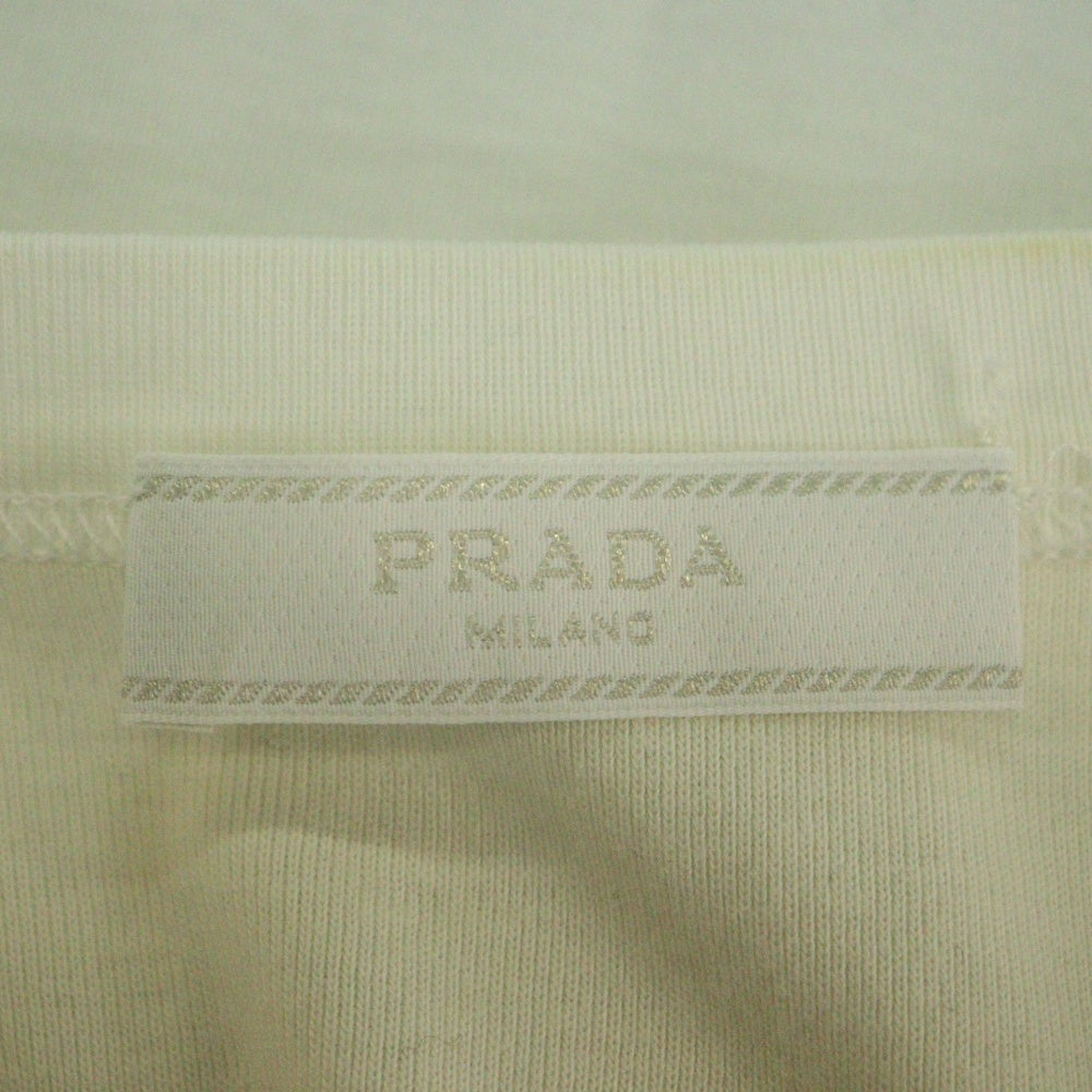 PRADA(プラダ) トライアングルロゴ ノースリーブカットソー タンクトップ ホワイト UJT109