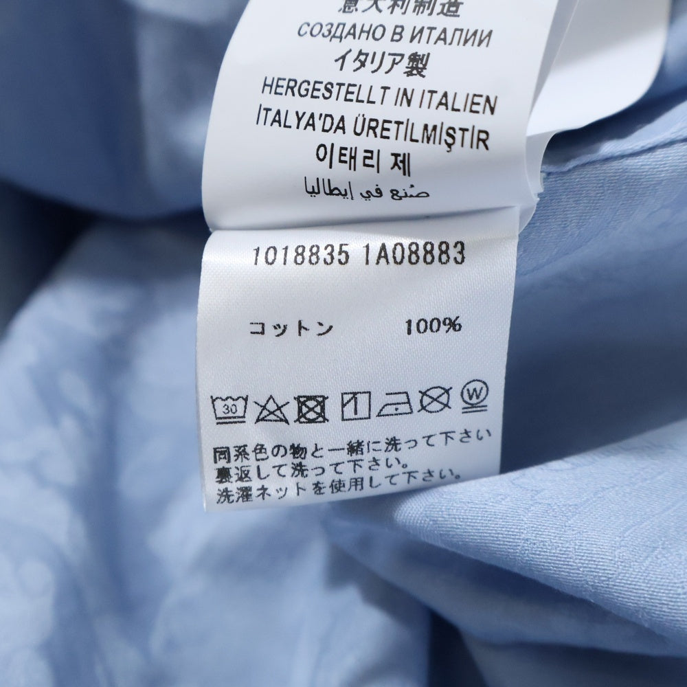 VERSACE(ヴェルサーチ) BAROCCO JAQCUARD COTTON SHIRT メデューサボタン 総柄コットン長袖シャツ ブルー 1018835