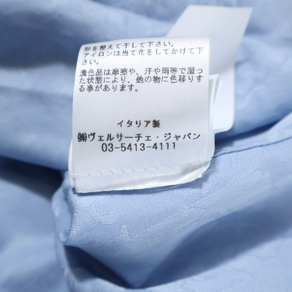 VERSACE(ヴェルサーチ) BAROCCO JAQCUARD COTTON SHIRT メデューサボタン 総柄コットン長袖シャツ ブルー 1018835
