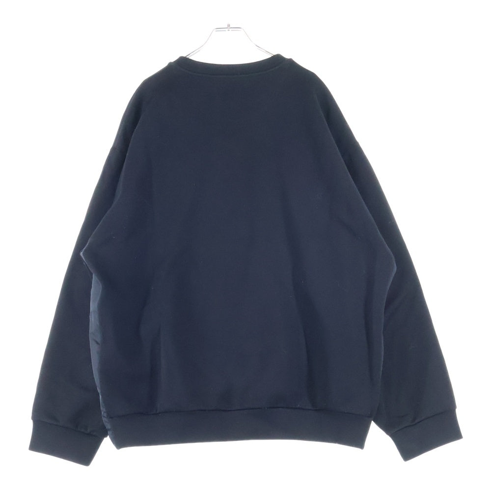 PRADA(プラダ) トライアングルロゴ クルーネック コットンスウェット長袖トレーナー ブラック UJL30A