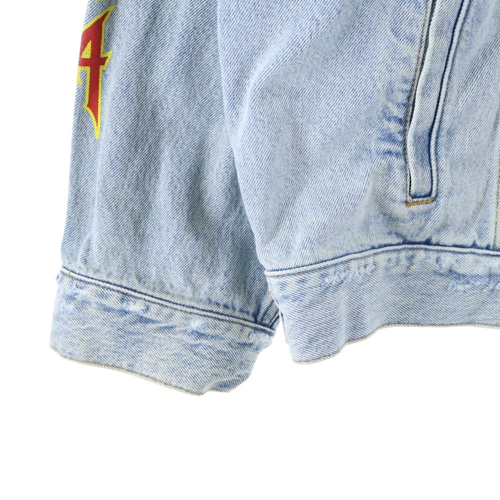 BALENCIAGA(バレンシアガ) 22SS METAL LOGO OVERSIZE WASHED DENIM JACKET メタルロゴ オーバーサイズ ウォッシュド デニムジャケット インディゴ 694504 TBP47