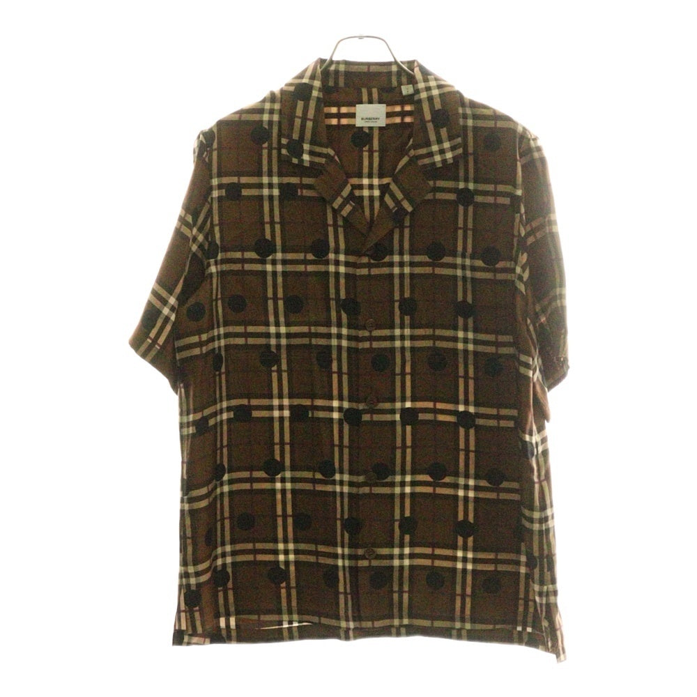 BURBERRY(バーバリー) ノヴァチェック ドット柄 半袖シャツ ブラウン 8067796