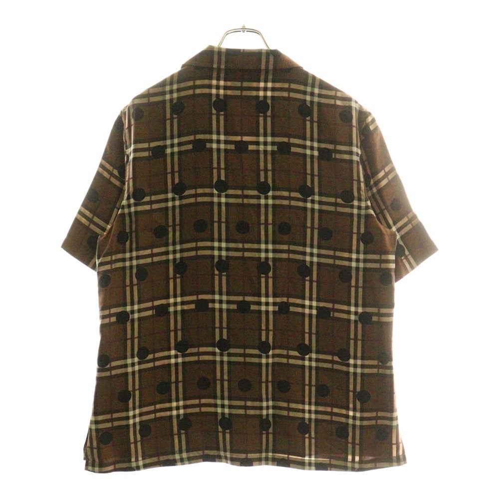 BURBERRY(バーバリー) ノヴァチェック ドット柄 半袖シャツ ブラウン 8067796