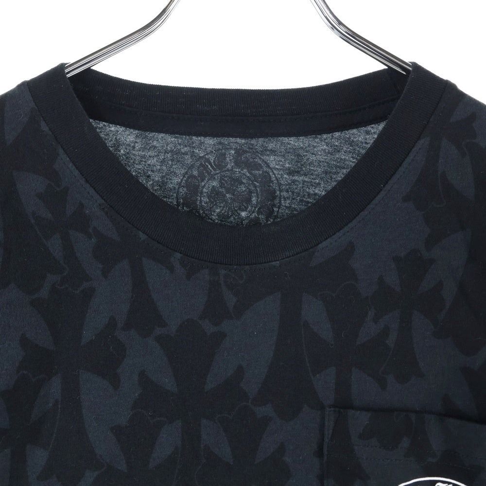 CHROME HEARTS(クロムハーツ) CH L S 1 CHクロス総柄 袖フローラルプリント 長袖Tシャツ ロンT カットソー ブラック
