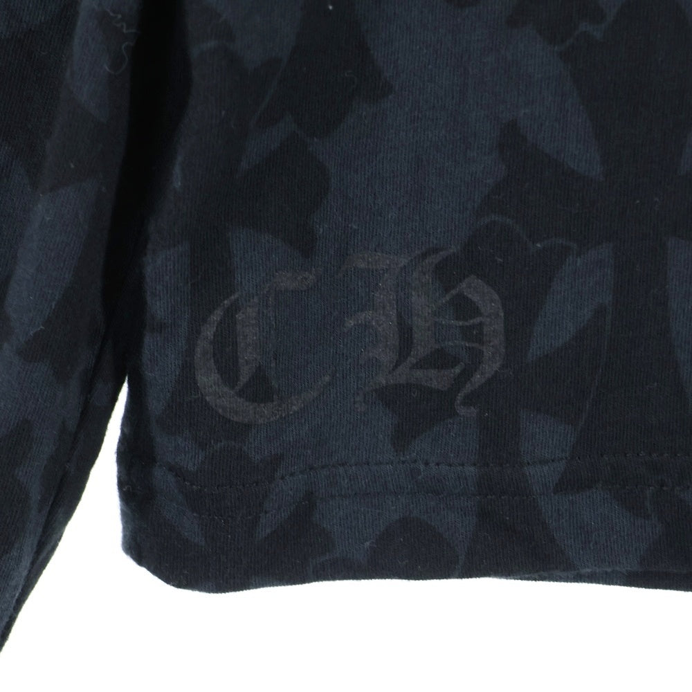 CHROME HEARTS(クロムハーツ) CH L S 1 CHクロス総柄 袖フローラルプリント 長袖Tシャツ ロンT カットソー ブラック