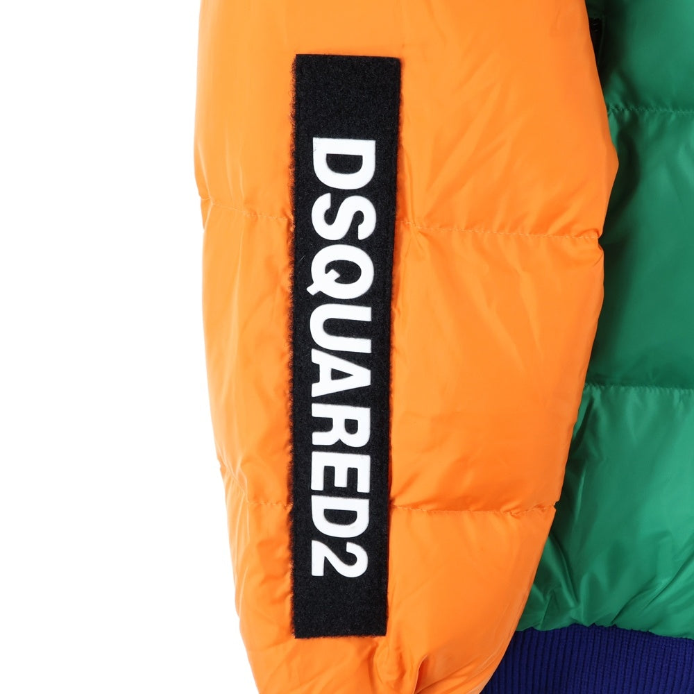 DSQUARED2(ディースクエアード) 22AW クレイジーカラーブロック カーディガンタイプ ダウンジャケット マルチ S74AM1281