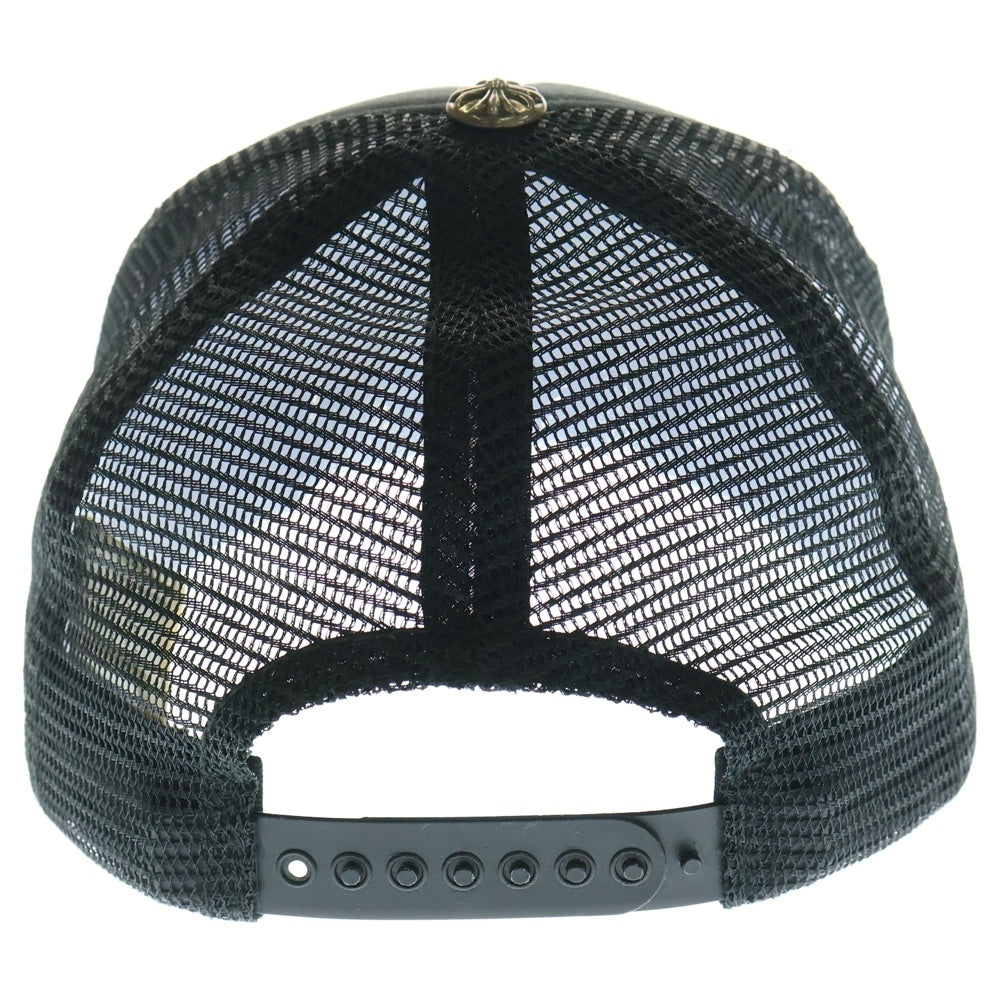 CHROME HEARTS(クロムハーツ) TRUCKER CAP トラッカーキャップ CH刺繍パッチクロスボール付メッシュ帽子 ブラック