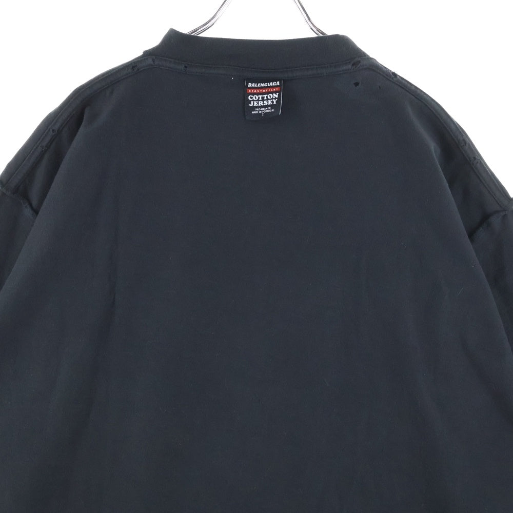 BALENCIAGA(バレンシアガ) インサイドアウト クルーネック半袖Tシャツ カットソー ブラック 787358 TMVF6
