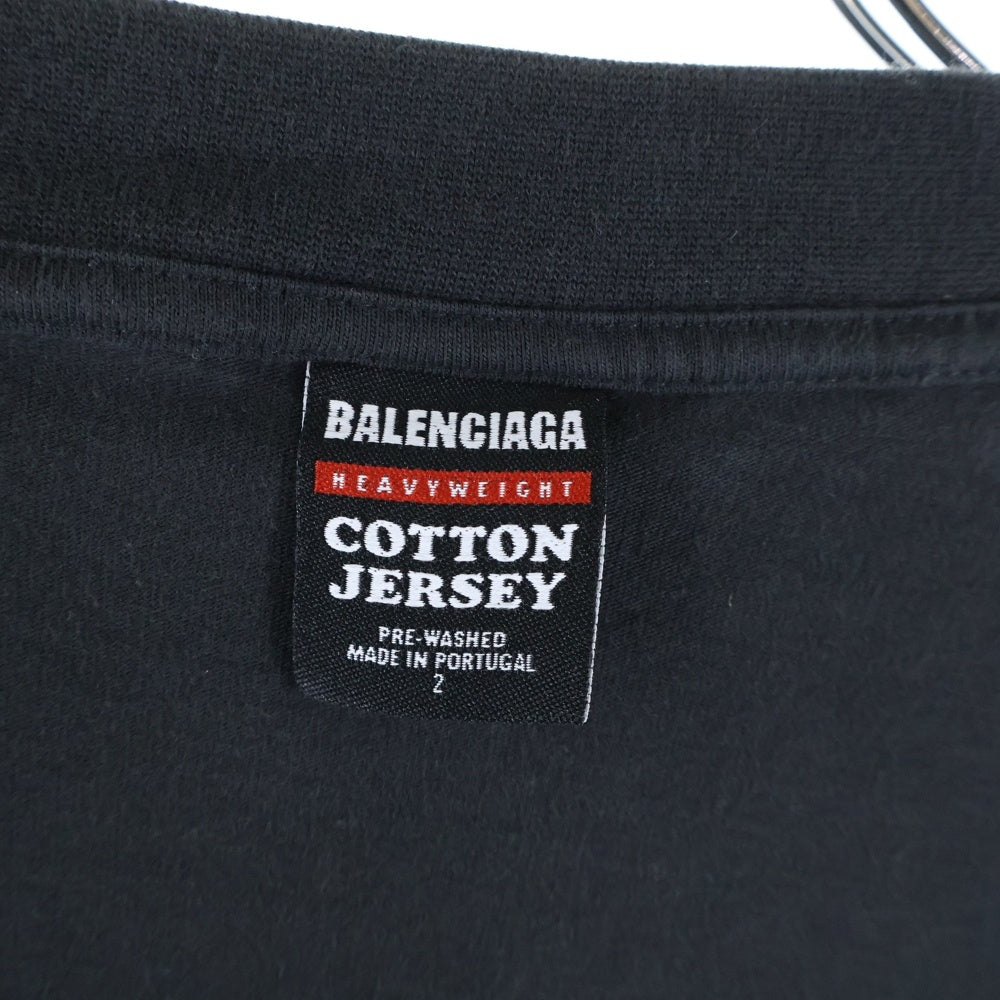 BALENCIAGA(バレンシアガ) インサイドアウト クルーネック半袖Tシャツ カットソー ブラック 787358 TMVF6