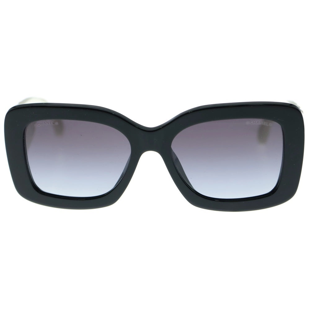 CHANEL(シャネル) ココマークテンプル スクエアレンズ サングラス アイウェア 眼鏡 ブラック/ホワイト 5483-A