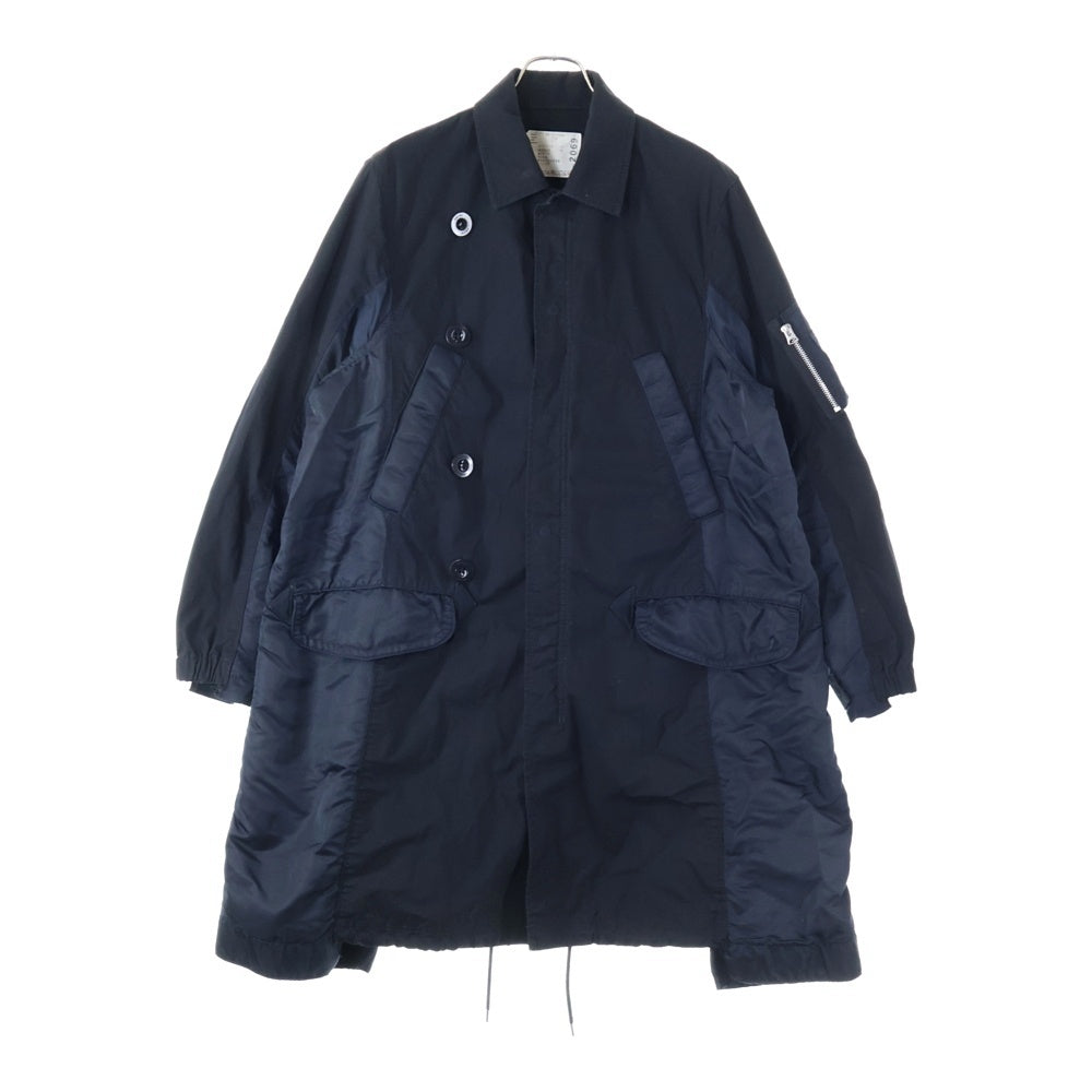 Sacai(サカイ) 19AW ミリタリージャケット ドッキング オックスフォード コート ブラック 19-02069M