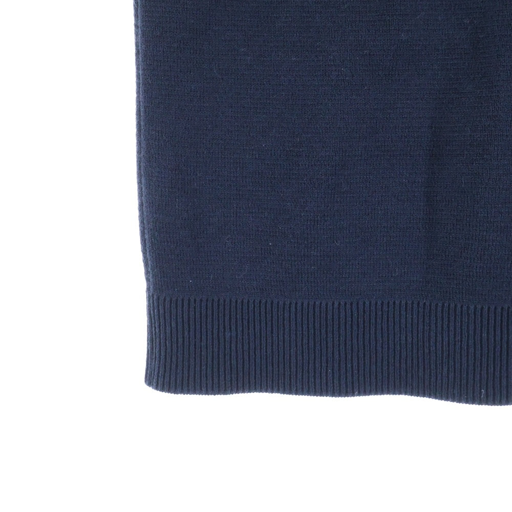 GUCCI(グッチ) 24AW インターシャ シルクコットン ロゴ刺繍 Tシャツ カットソー ネイビー