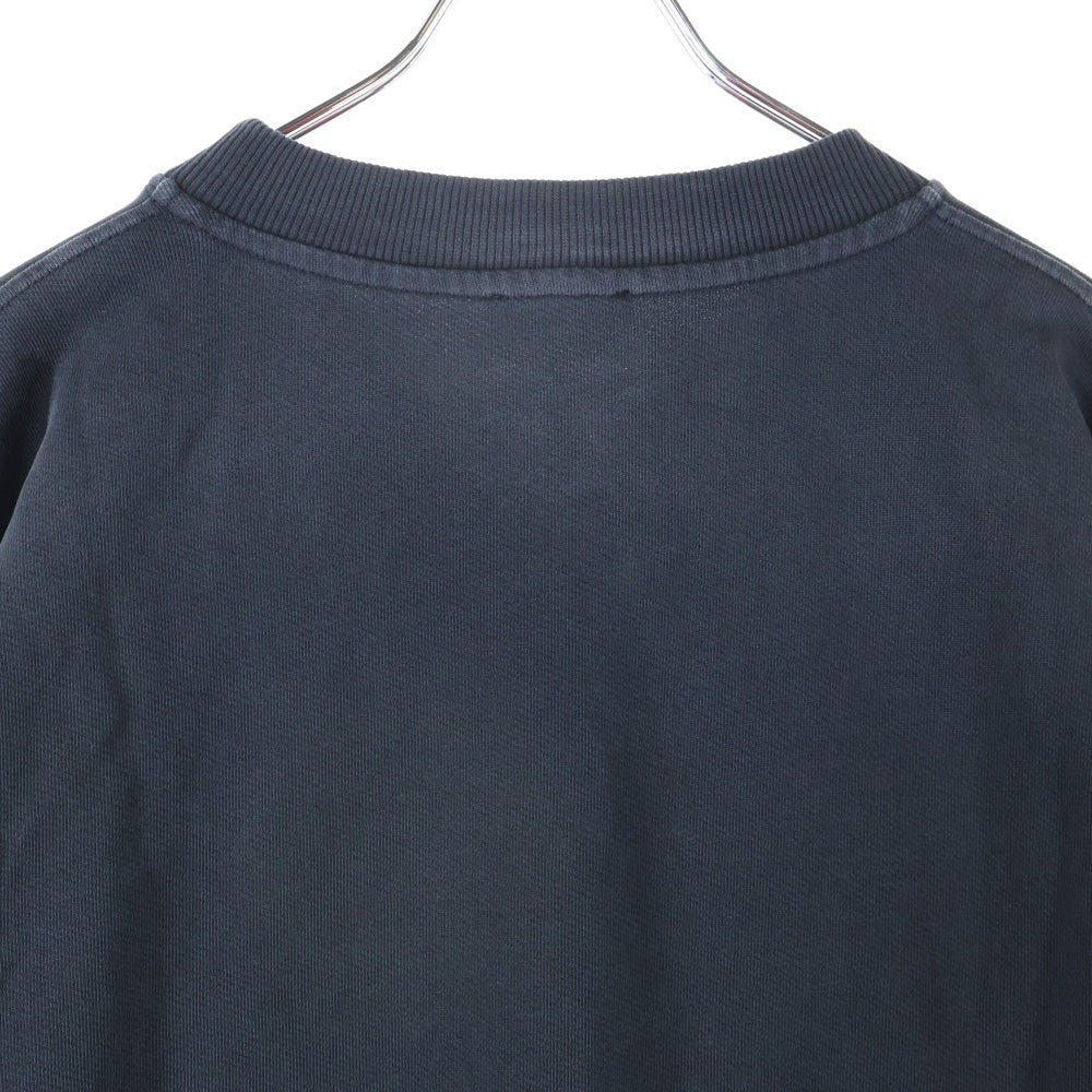 DIESEL(ディーゼル) Sweatshirt クルーネック スウェットシャツ フロントロゴ ワッペン ブラック A12124