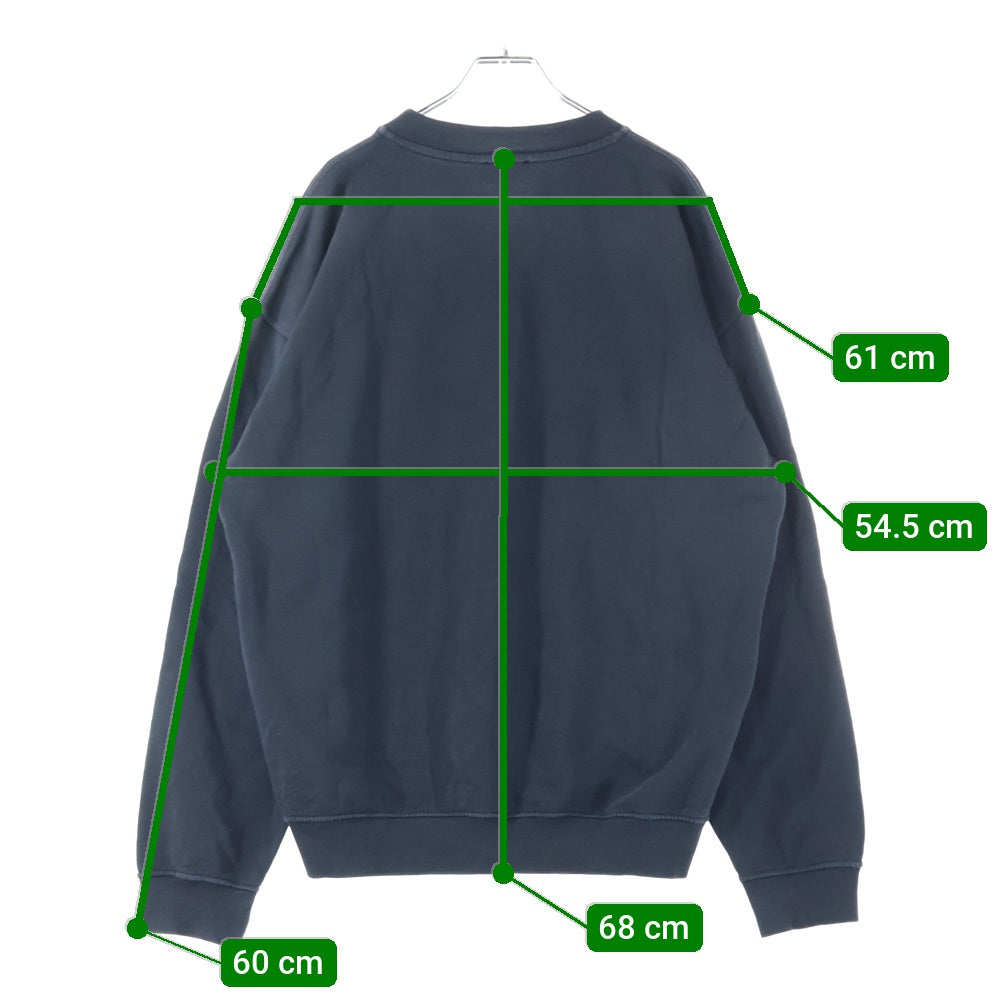 DIESEL(ディーゼル) Sweatshirt クルーネック スウェットシャツ フロントロゴ ワッペン ブラック A12124