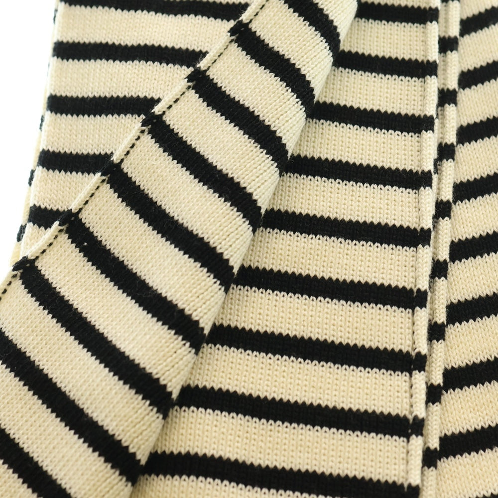 SAINT LAURENT PARIS(サンローランパリ) 15AW コットンウールボーダーマフラー 392961 Y1JC1