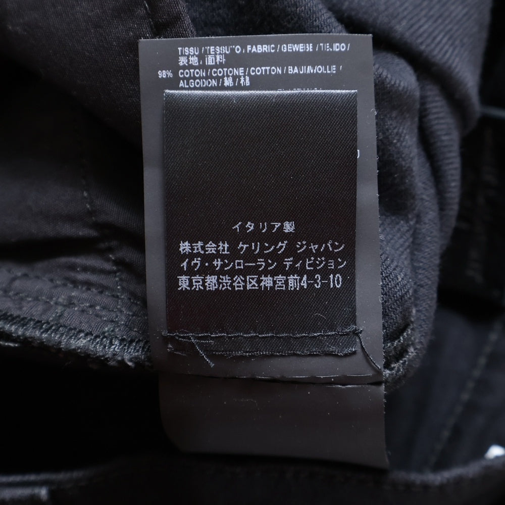 SAINT LAURENT PARIS(サンローランパリ) Crash skinny ボタンロゴ刻印付きクラッシュスキニーデニム ブラック 470030